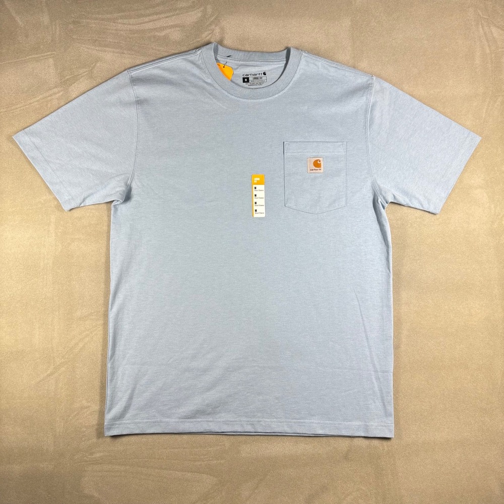 Carhartt K87 Mens‎ Loose Fit Heavyweight Short Sleeve Pocket T-Shirt Blue M NEW